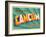 Vintage Touristic Greeting Card - Cancun, Mexico-Real Callahan-Framed Art Print