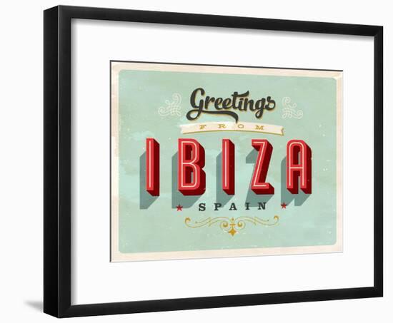Vintage Touristic Greeting Card - Ibiza, Spain-Real Callahan-Framed Art Print