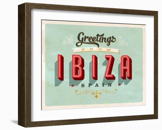 Vintage Touristic Greeting Card - Ibiza, Spain-Real Callahan-Framed Art Print