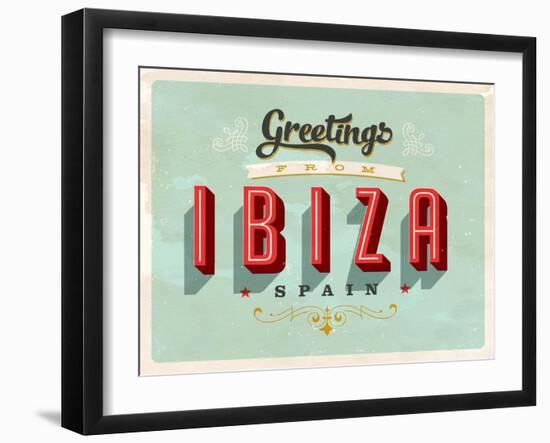 Vintage Touristic Greeting Card - Ibiza, Spain-Real Callahan-Framed Art Print