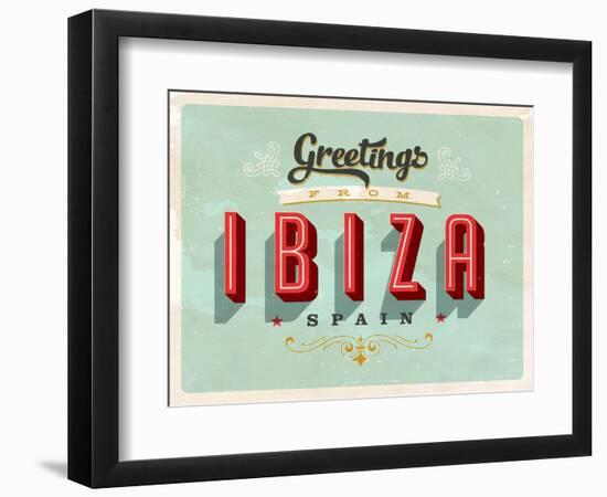 Vintage Touristic Greeting Card - Ibiza, Spain-Real Callahan-Framed Art Print