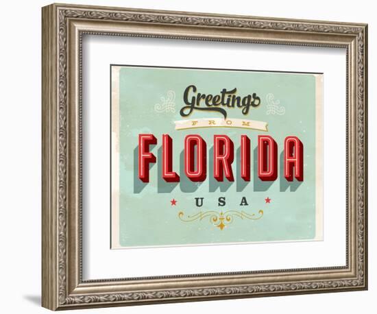 Vintage Touristic Greeting Card-Real Callahan-Framed Premium Giclee Print