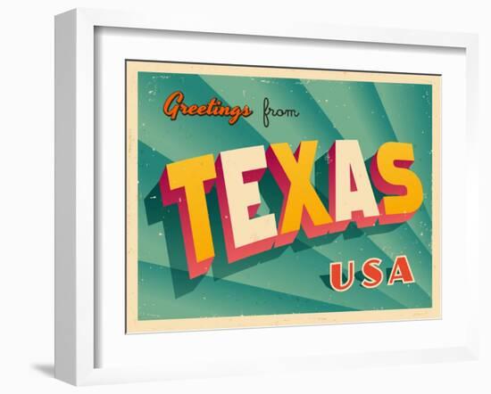 Vintage Touristic Greeting Card-Real Callahan-Framed Art Print