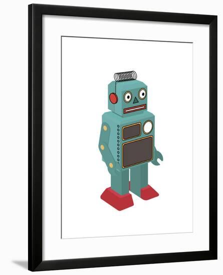 Vintage Toy Robot-natt-Framed Art Print