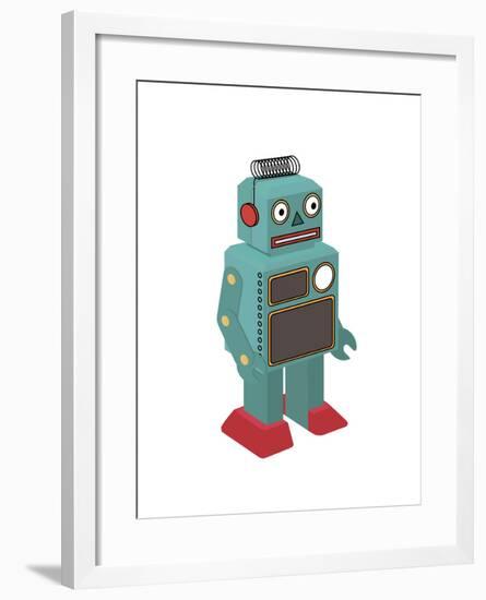 Vintage Toy Robot-natt-Framed Art Print