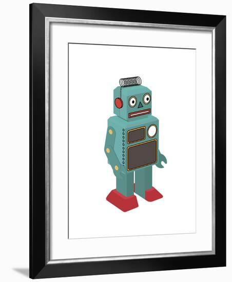 Vintage Toy Robot-natt-Framed Art Print