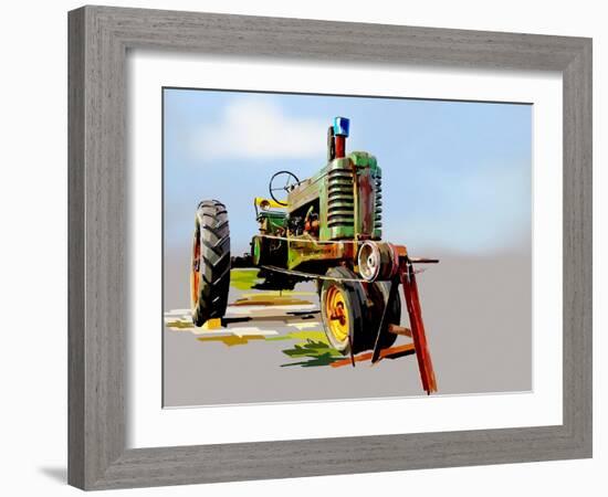 Vintage Tractor V-Emily Kalina-Framed Art Print