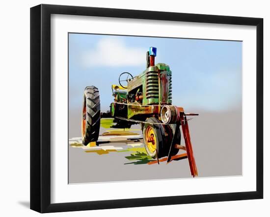 Vintage Tractor V-Emily Kalina-Framed Art Print