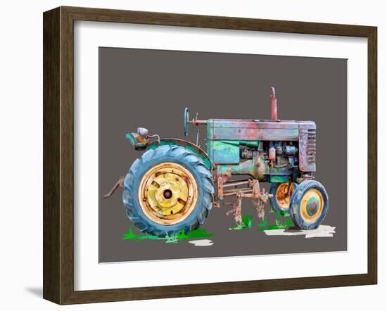 Vintage Tractor VIII-Emily Kalina-Framed Art Print