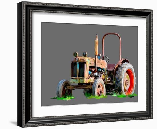 Vintage Tractor X-Emily Kalina-Framed Art Print