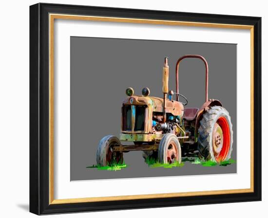 Vintage Tractor X-Emily Kalina-Framed Art Print