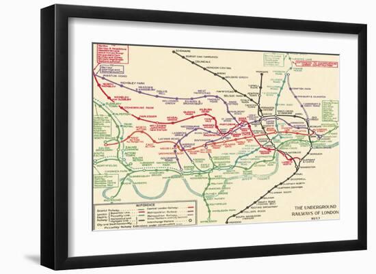 Vintage Transport Map-The Vintage Collection-Framed Giclee Print