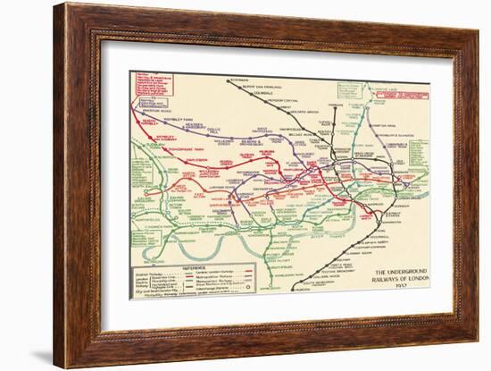 Vintage Transport Map-The Vintage Collection-Framed Giclee Print