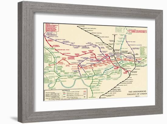 Vintage Transport Map-The Vintage Collection-Framed Giclee Print