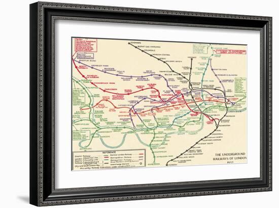 Vintage Transport Map-The Vintage Collection-Framed Giclee Print