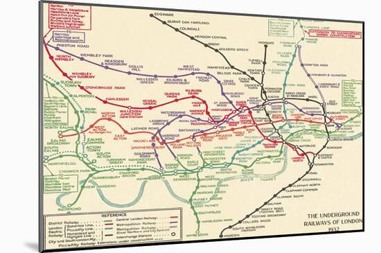 Vintage Transport Map-The Vintage Collection-Mounted Giclee Print