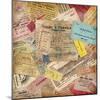 Vintage Travel Background Made Of Lots Of Old Tickets-shootandwin-Mounted Art Print