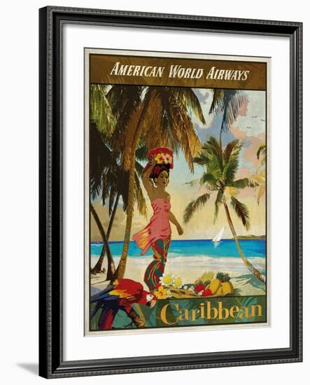 Vintage Travel Caribbean-The Portmanteau Collection-Framed Giclee Print