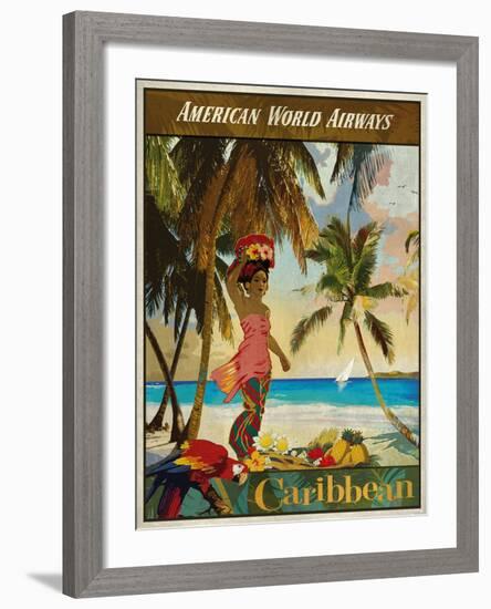 Vintage Travel Caribbean-The Portmanteau Collection-Framed Giclee Print