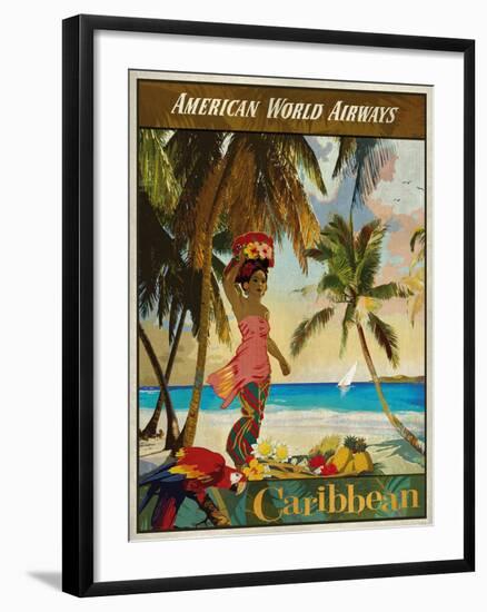 Vintage Travel Caribbean-The Portmanteau Collection-Framed Giclee Print