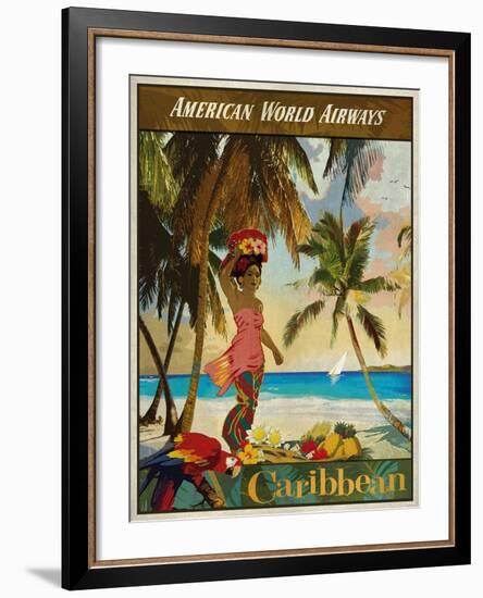 Vintage Travel Caribbean-The Portmanteau Collection-Framed Giclee Print