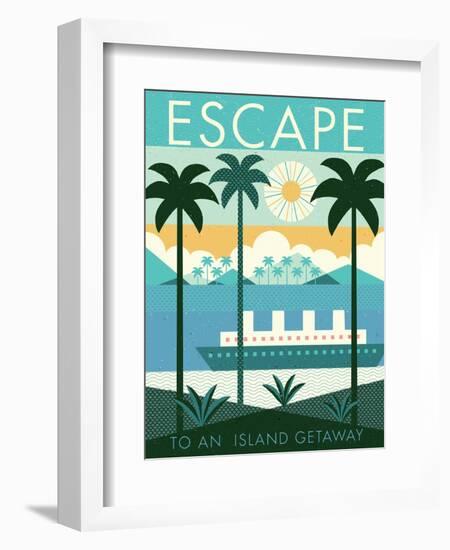 Vintage Travel Island Escape-Michael Mullan-Framed Premium Giclee Print