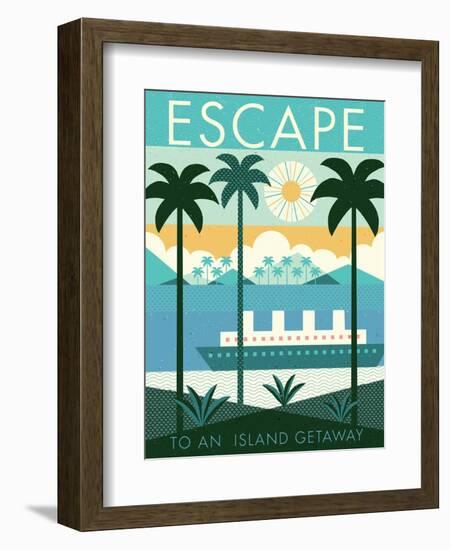 Vintage Travel Island Escape-Michael Mullan-Framed Art Print