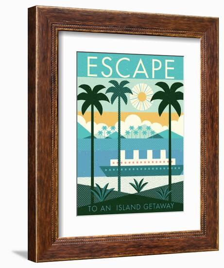 Vintage Travel Island Escape-Michael Mullan-Framed Art Print