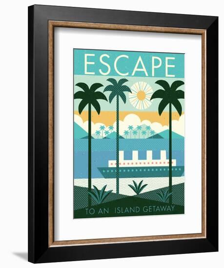 Vintage Travel Island Escape-Michael Mullan-Framed Art Print