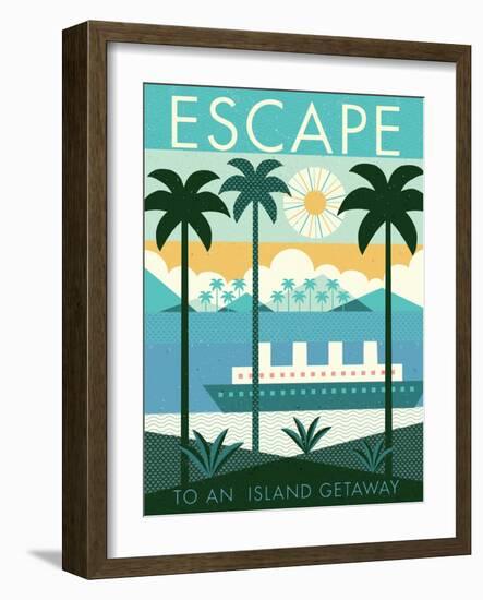 Vintage Travel Island Escape-Michael Mullan-Framed Art Print