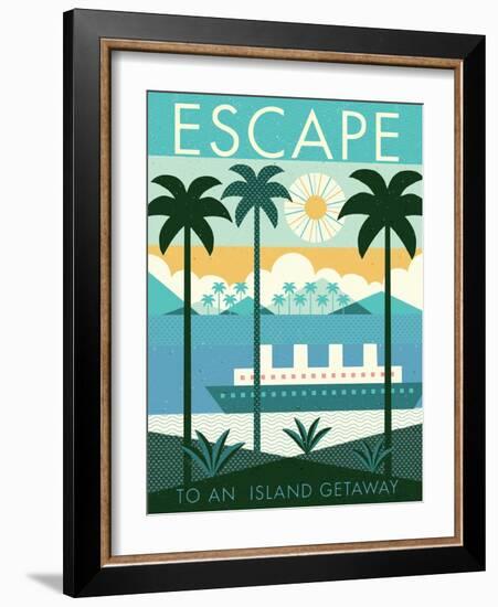 Vintage Travel Island Escape-Michael Mullan-Framed Art Print