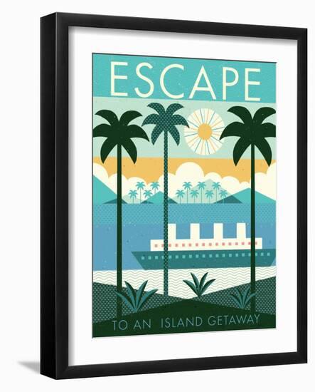 Vintage Travel Island Escape-Michael Mullan-Framed Art Print