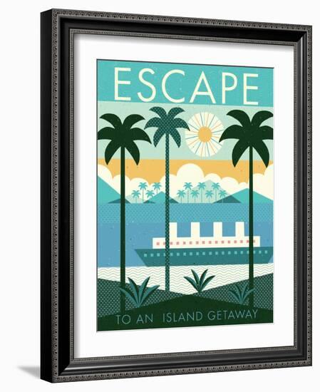 Vintage Travel Island Escape-Michael Mullan-Framed Art Print