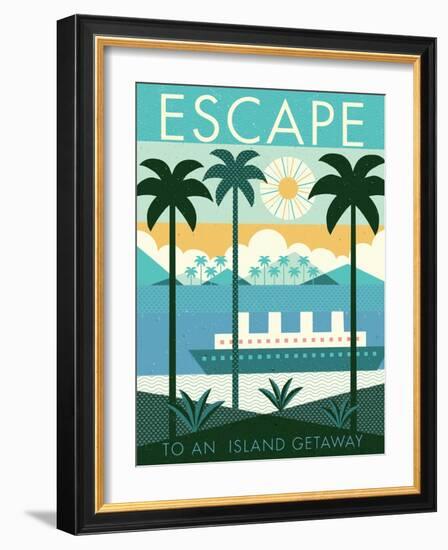 Vintage Travel Island Escape-Michael Mullan-Framed Art Print