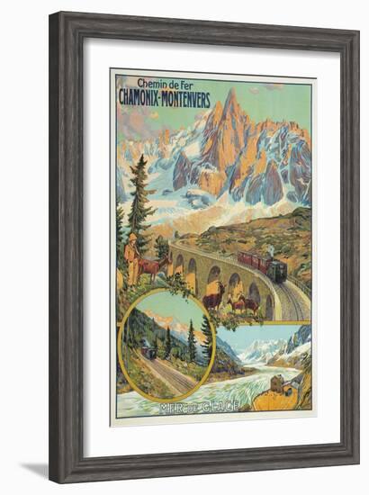 Vintage Travel Poster for Chamonix, France-null-Framed Art Print