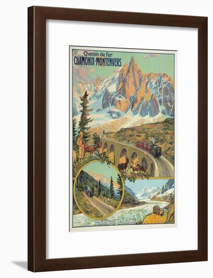 Vintage Travel Poster for Chamonix, France-null-Framed Art Print