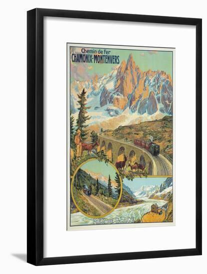 Vintage Travel Poster for Chamonix, France-null-Framed Art Print