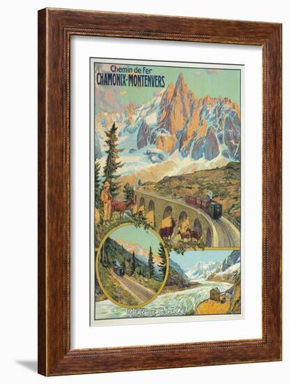 Vintage Travel Poster for Chamonix, France-null-Framed Art Print