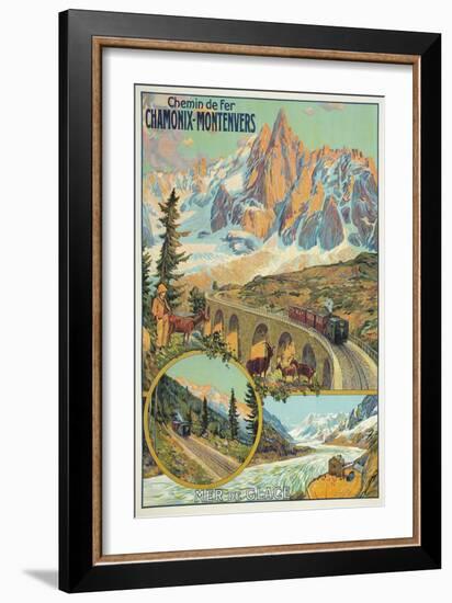 Vintage Travel Poster for Chamonix, France-null-Framed Art Print