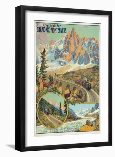 Vintage Travel Poster for Chamonix, France-null-Framed Art Print