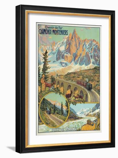 Vintage Travel Poster for Chamonix, France-null-Framed Art Print