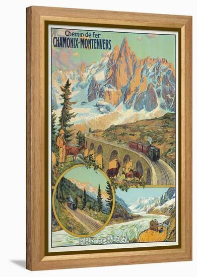 Vintage Travel Poster for Chamonix, France-null-Framed Stretched Canvas