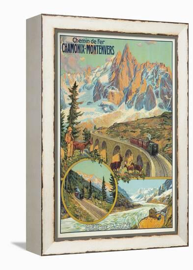 Vintage Travel Poster for Chamonix, France-null-Framed Stretched Canvas