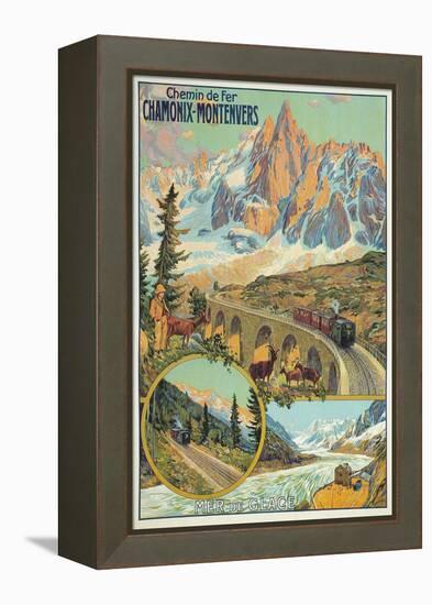 Vintage Travel Poster for Chamonix, France-null-Framed Stretched Canvas