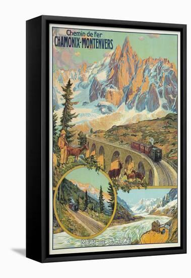 Vintage Travel Poster for Chamonix, France-null-Framed Stretched Canvas