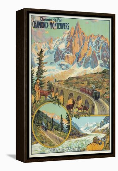 Vintage Travel Poster for Chamonix, France-null-Framed Stretched Canvas