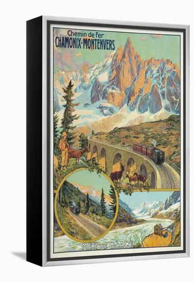 Vintage Travel Poster for Chamonix, France-null-Framed Stretched Canvas