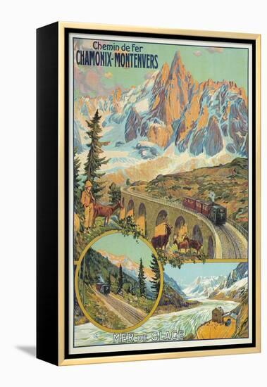 Vintage Travel Poster for Chamonix, France-null-Framed Stretched Canvas