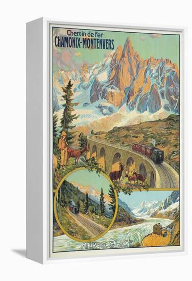 Vintage Travel Poster for Chamonix, France-null-Framed Stretched Canvas