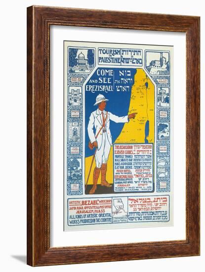 Vintage Travel Poster for Israel-null-Framed Premium Giclee Print